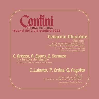 Confini - Il Festival dei Festival: eventi del 07 e 08 ottobre